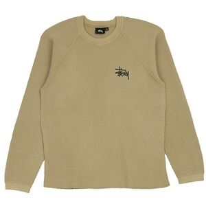 BASIC STÜSSY THERMAL Waffle-Knit Crewneck Sweater - sand - size S